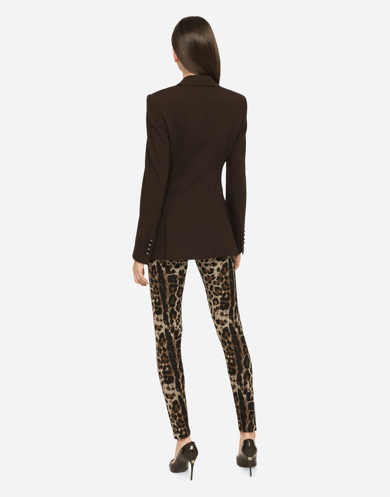 Jersey leggings with jacquard leopard design 3