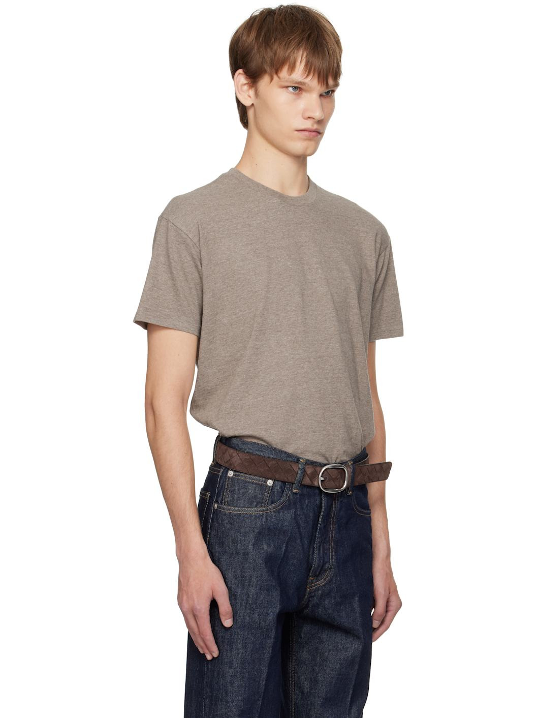 Brown Seamless Crew Neck T-shirt - 2
