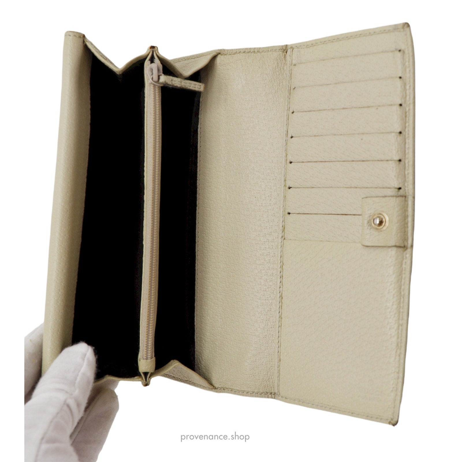 Gucci GG Canvas Long Wallet - White - 9
