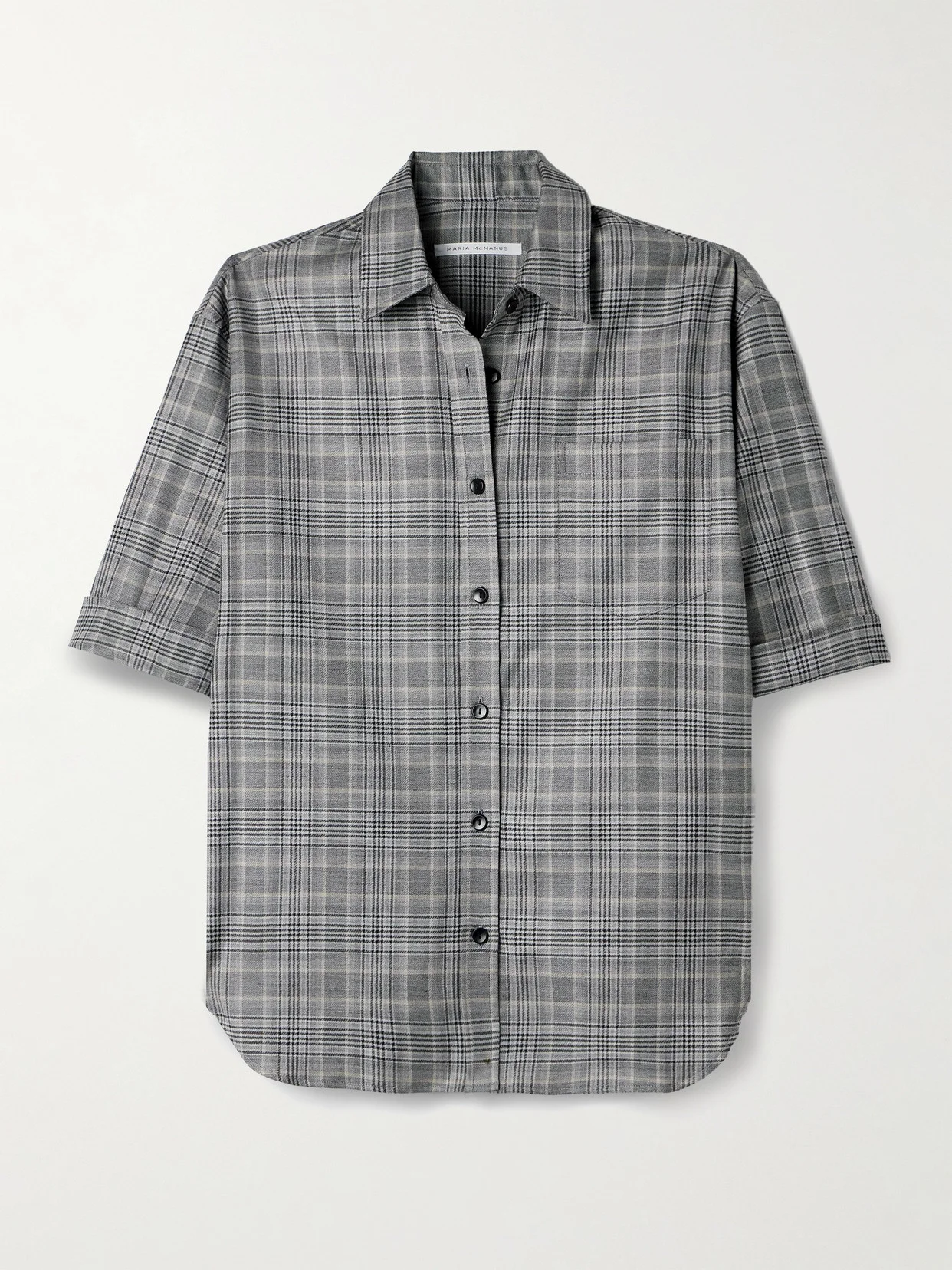 Oversized Checked Wool-blend Shirt - 1