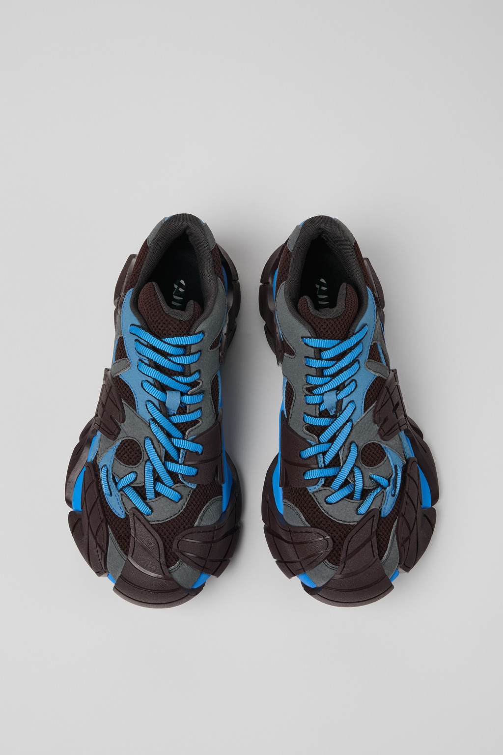 Blue and Gray Textile Sneakers - 4