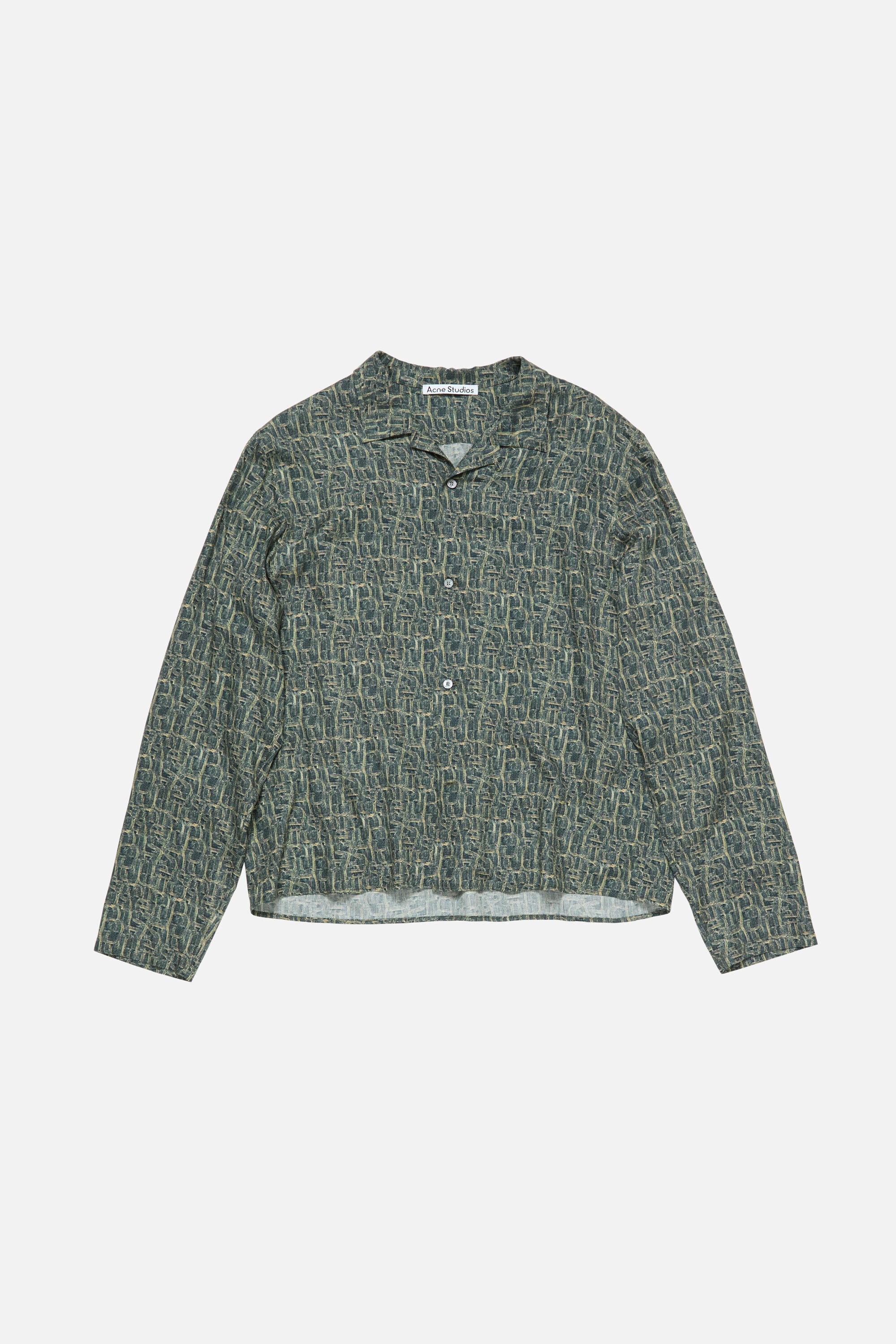 Monogram Button-Up Shirt - Blue multi - 6