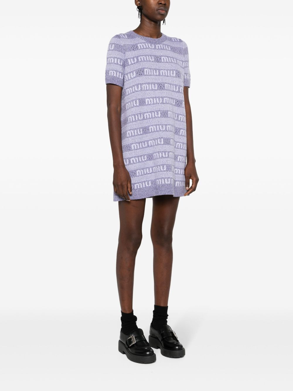 logo-intarsia mini dress - 3