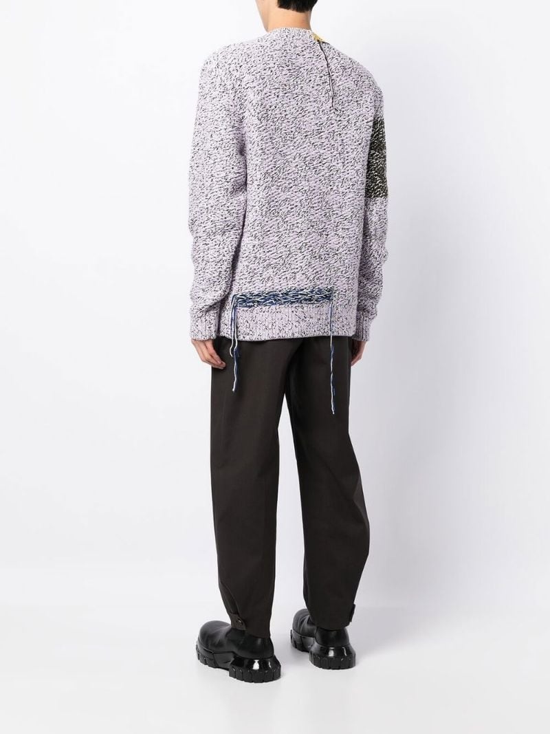 fringed marl-knit jumper - 4