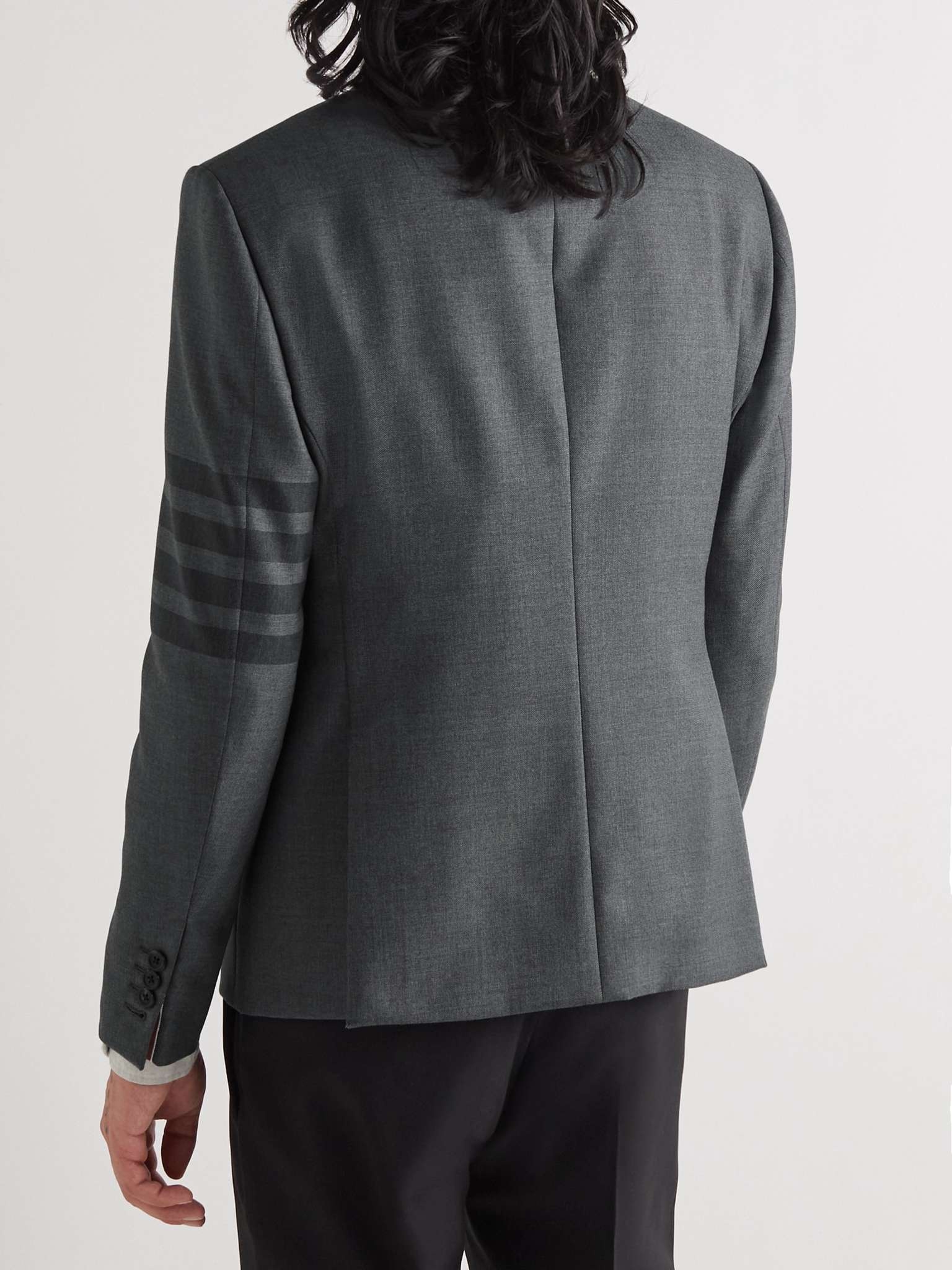 Slim-Fit Striped Wool-Blend Blazer - 4
