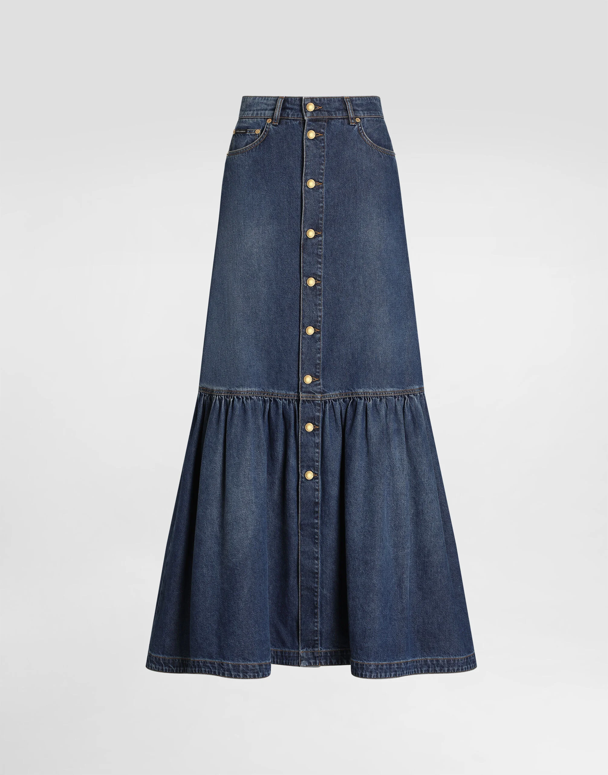 Long denim skirt - 1