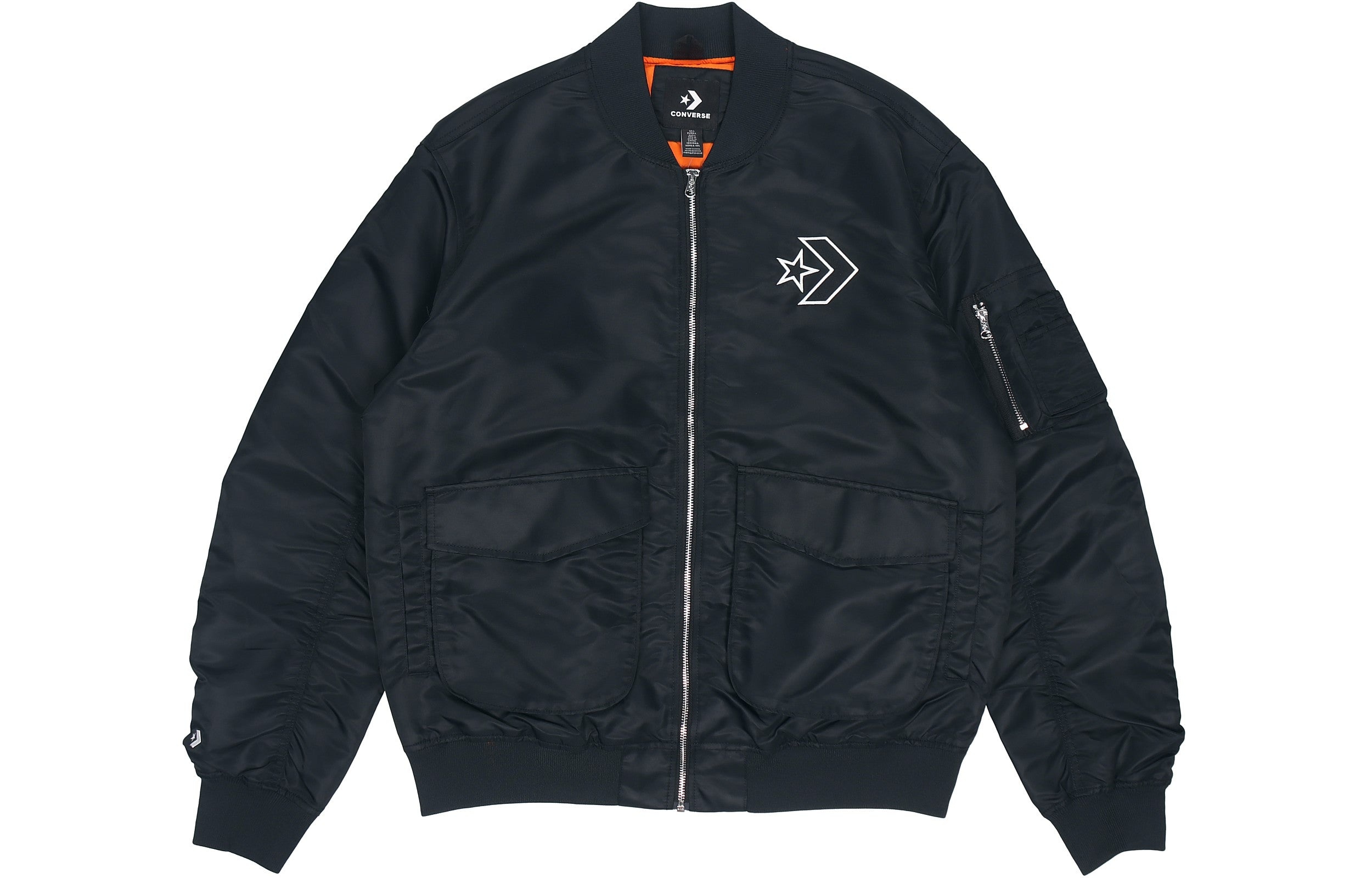 Converse SS22 Logo Loose Sports Retro aviator Jacket Unisex Black 10024169-A03 - 2