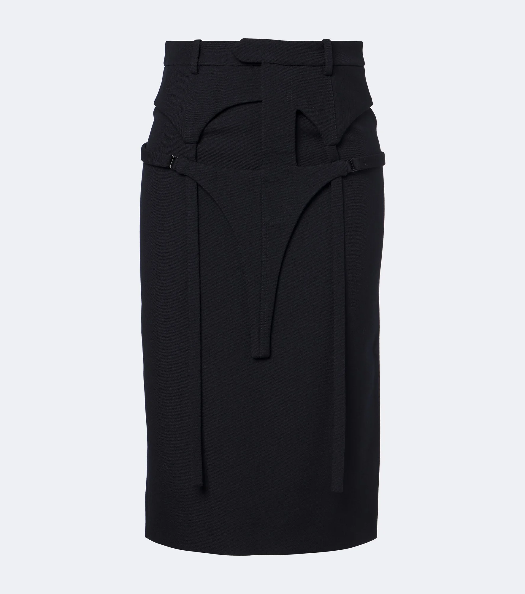 Layered virgin wool pencil skirt - 1