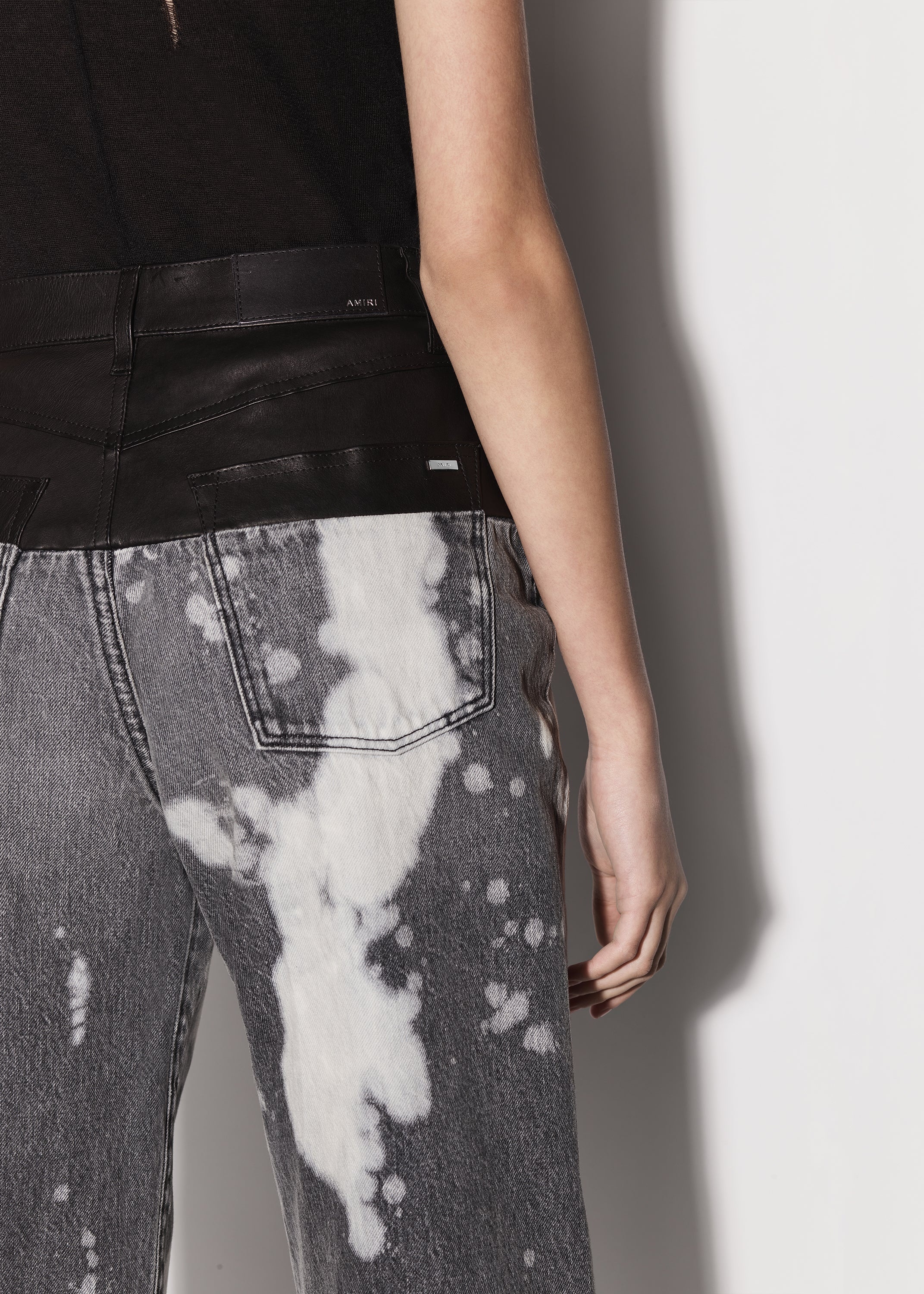 LEATHER HYBRID WIDE JEAN - 7