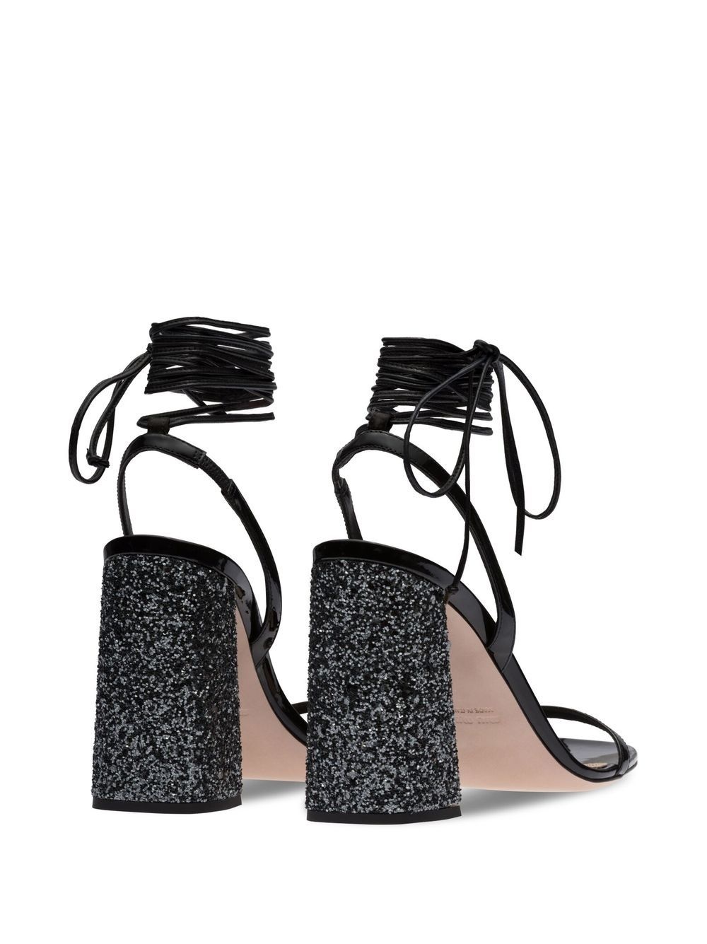ankle tie-fastening glitter sandals - 3