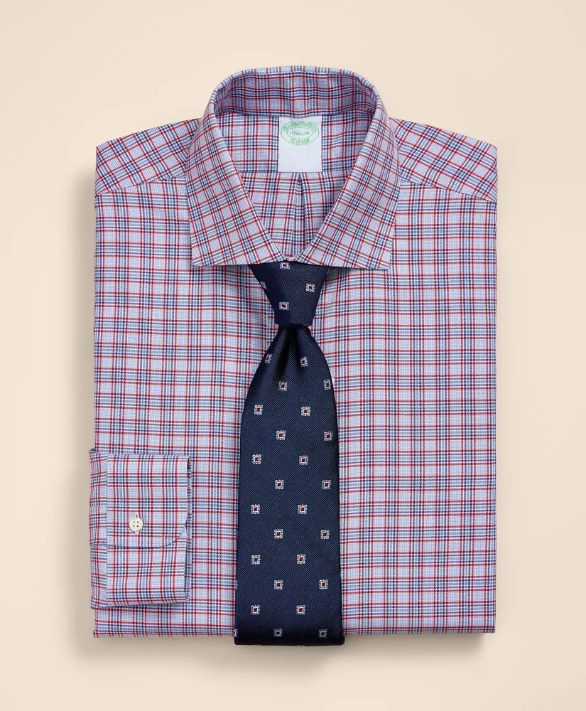 Brooks Brothers Explorer Collection Non-Iron Twill English Spread Collar, Plaid Dress Shirt - 1