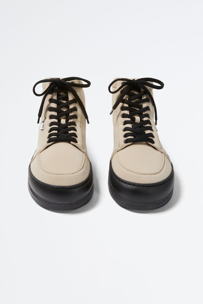 BEIGE NEOPRENE HIGH TOP DREAMY SHOES 1