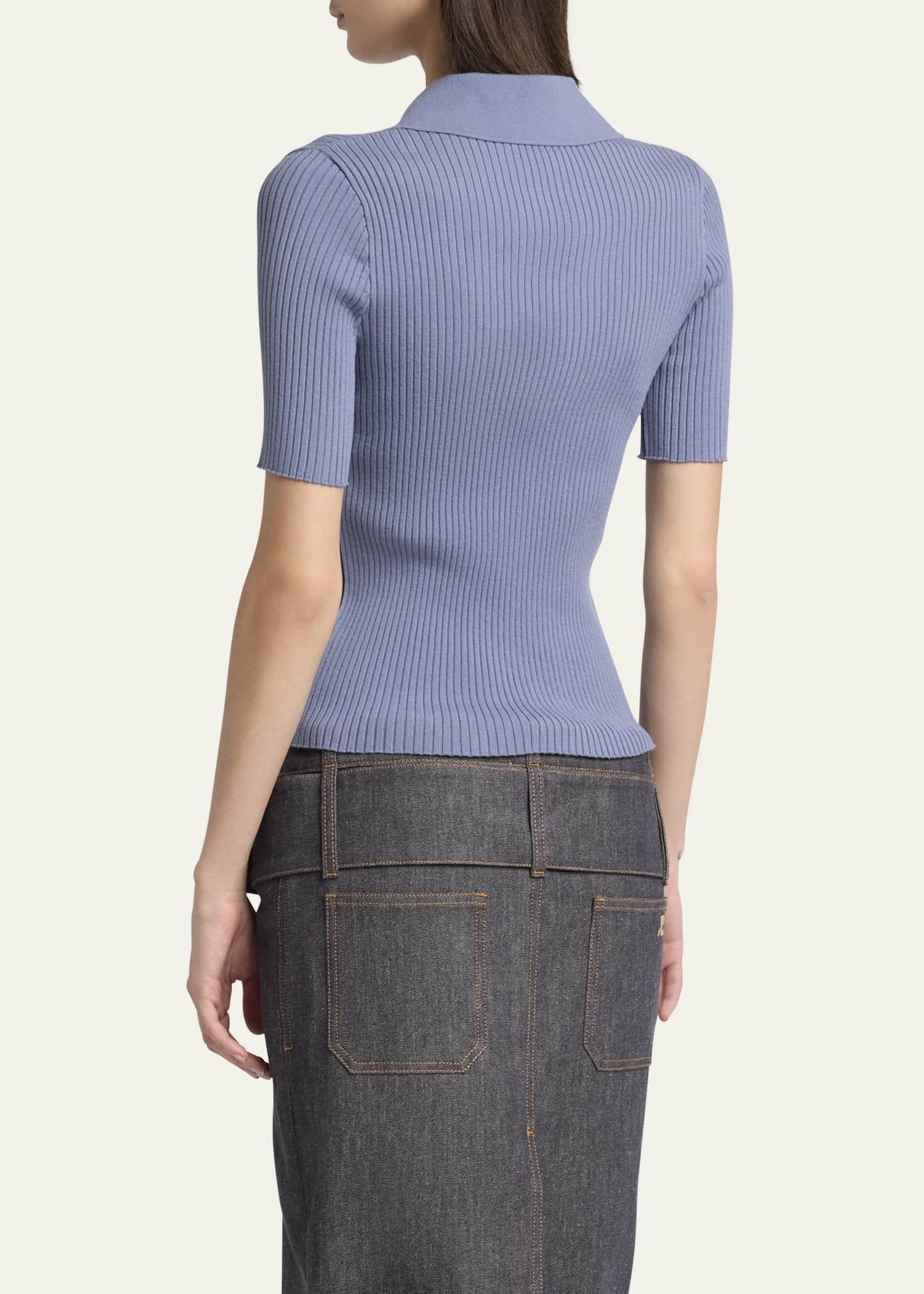 Signature Ribbed Polo Top - 3