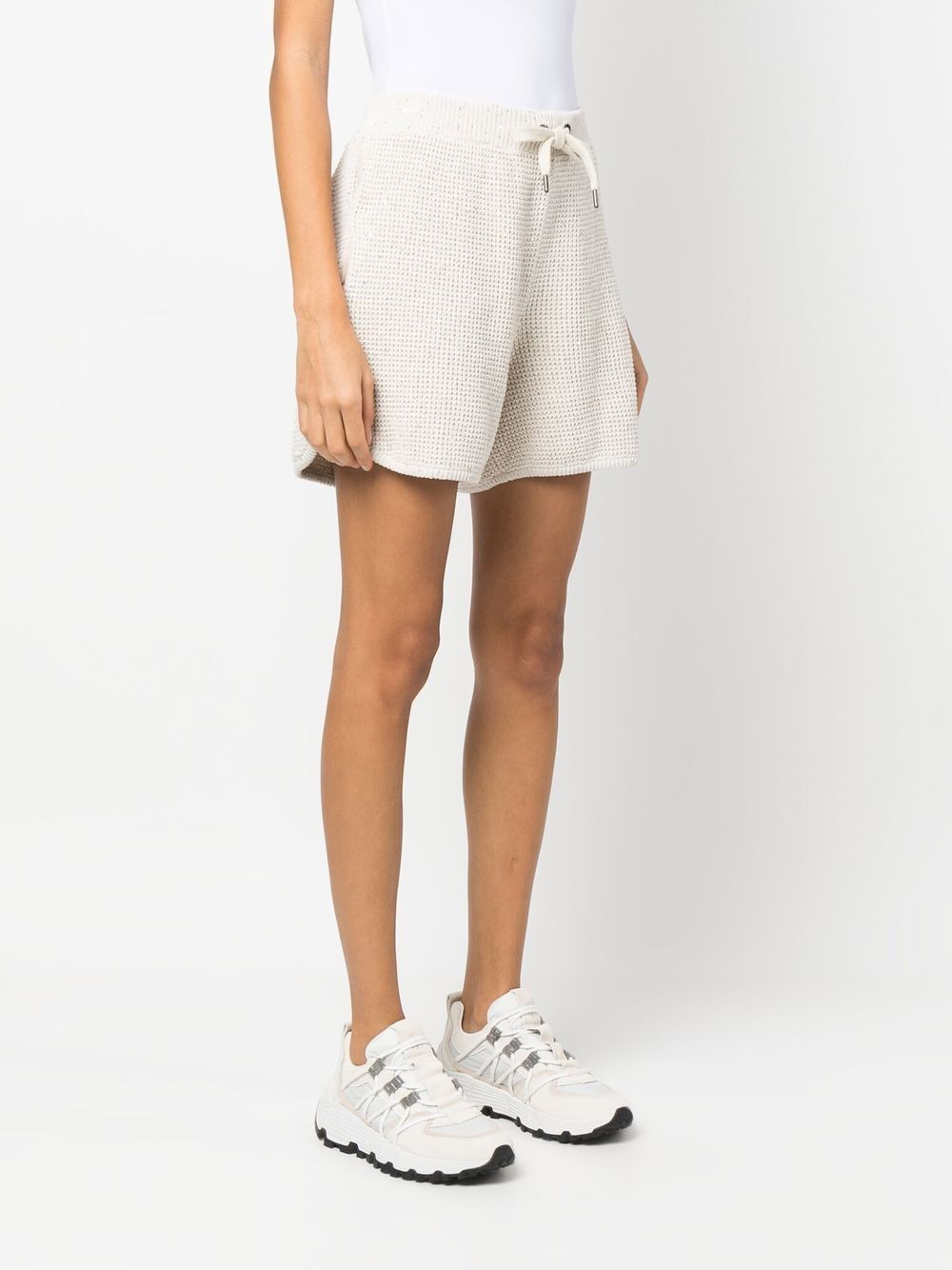 drawstring knitted shorts - 3