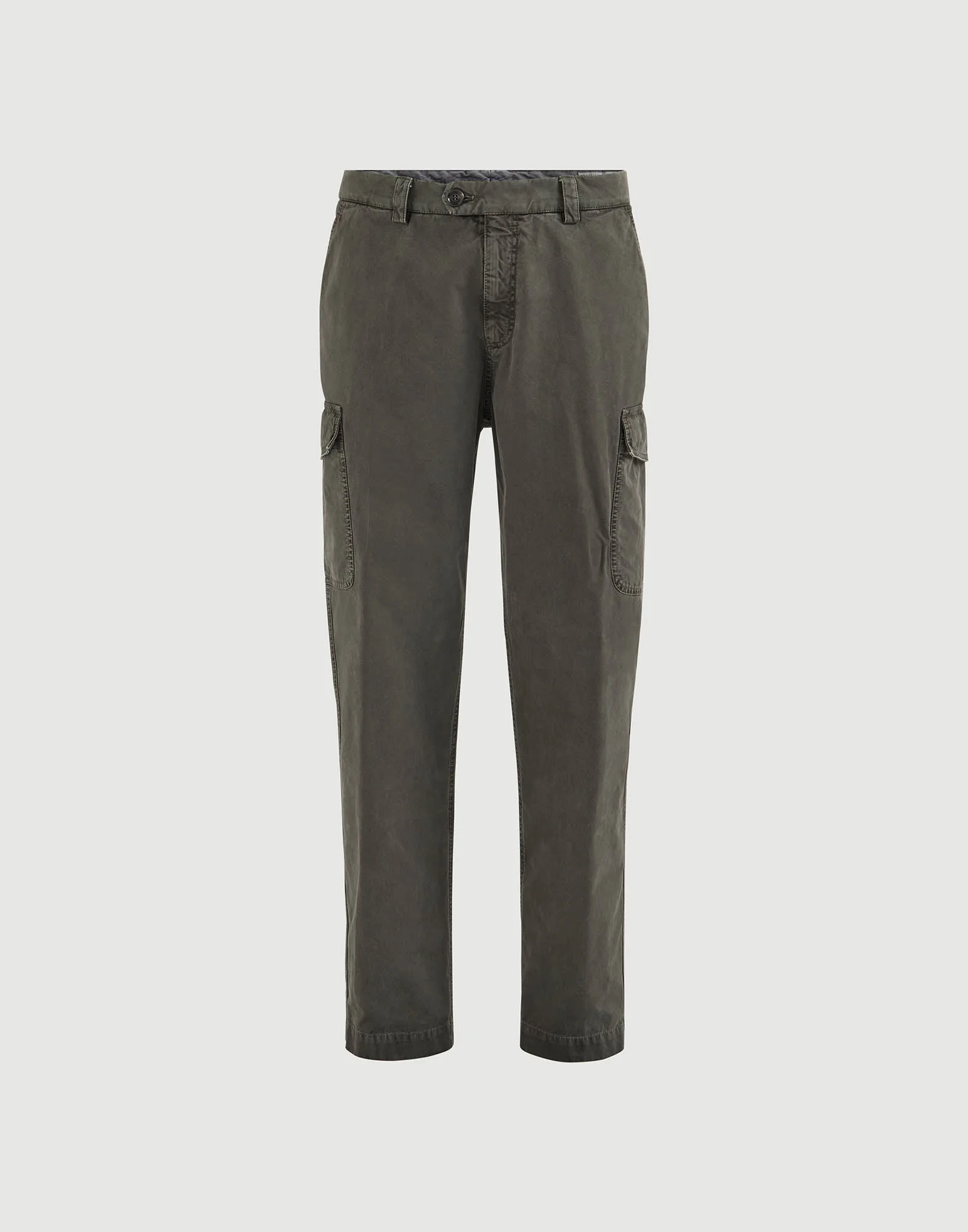 Peached cotton gabardine trousers with cargo pockets - 1