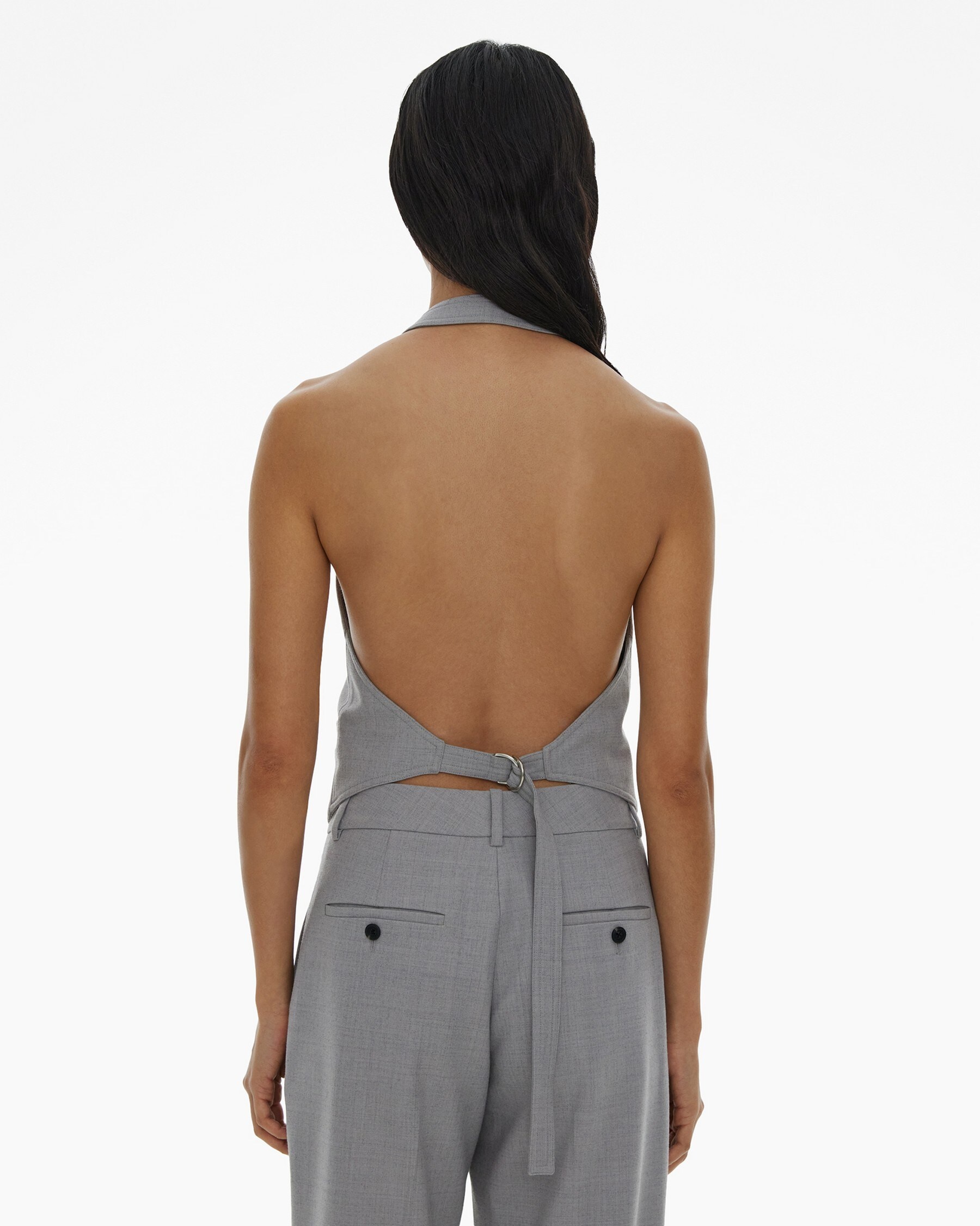 STRETCH WOOL HALTER VEST - 4