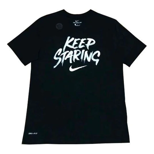 Nike KEEP STARING Printed Short Sleeve TEE Men Black CT6195-010 - 1