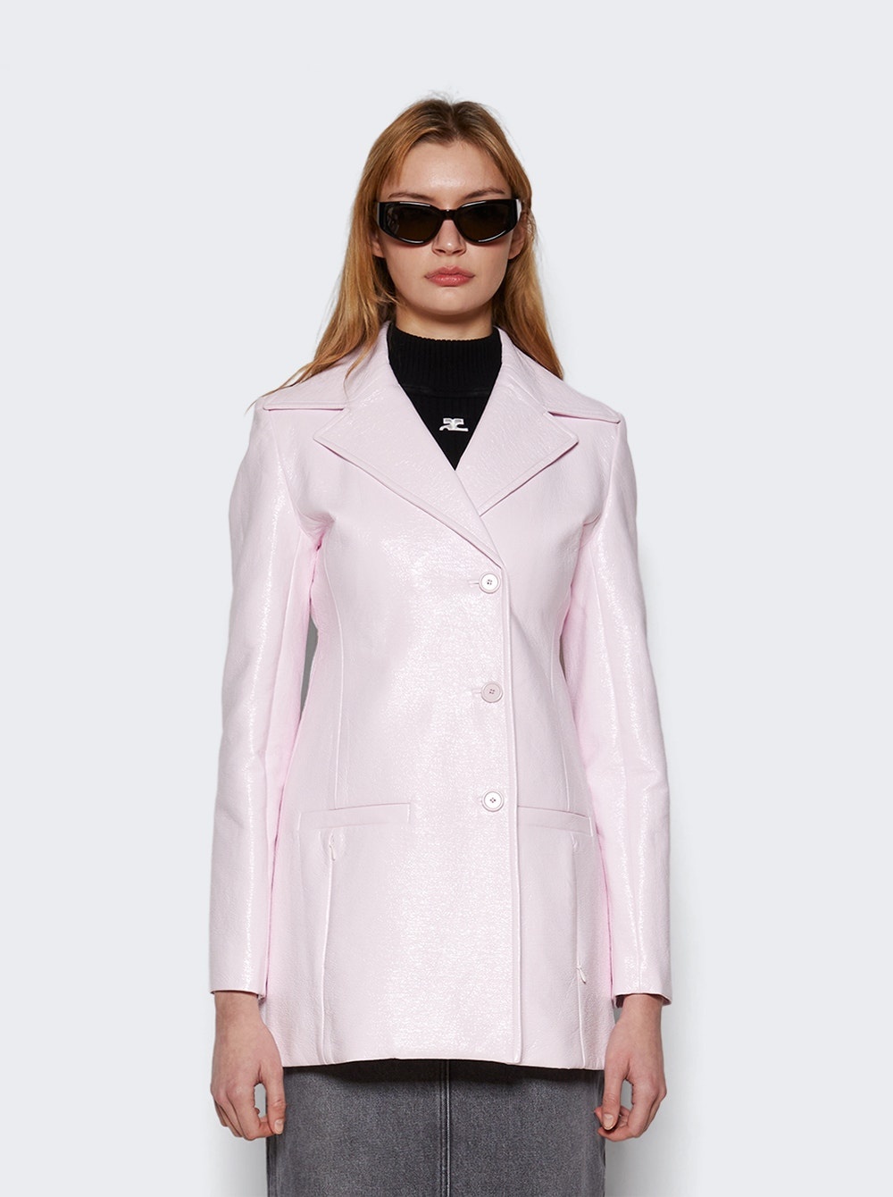 Heritage Vinyl Trench Coat Pale Pink - 3