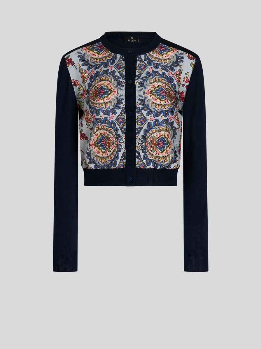 SCARF PRINT CARDIGAN - 1
