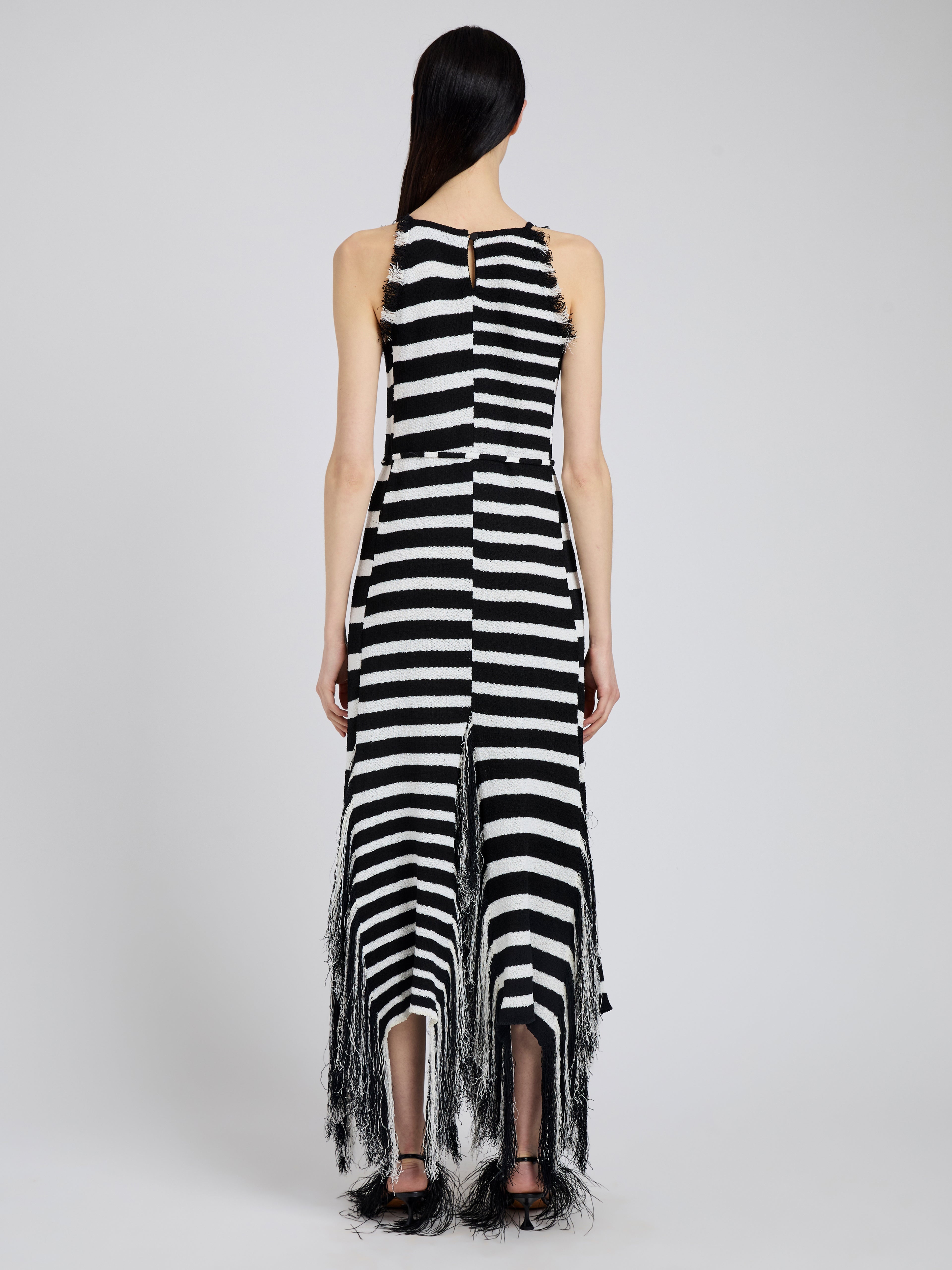 Yves Dress in Stripe Fringed Knit - 4