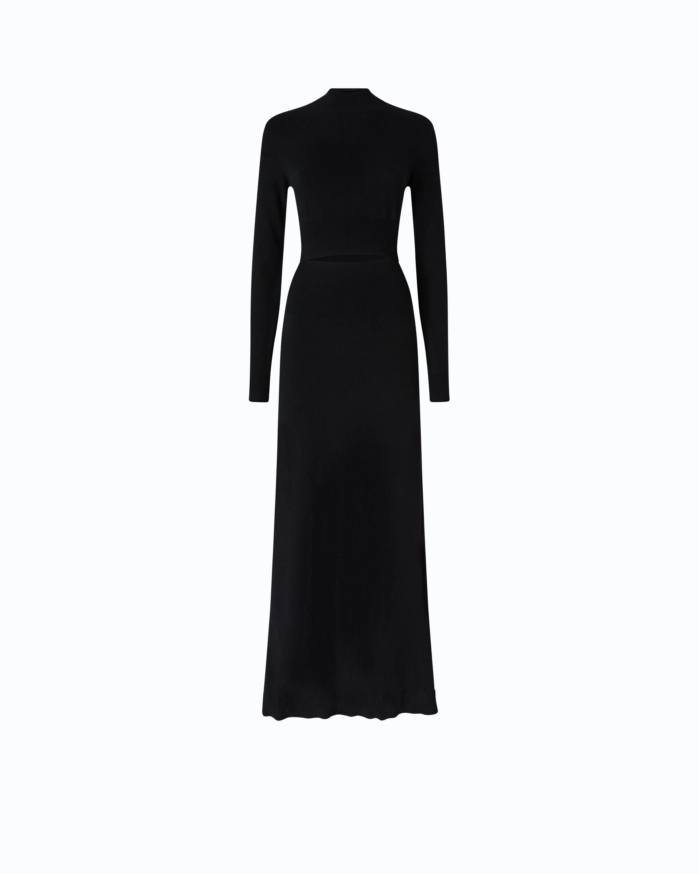 LONG WOOL-BLEND DRESS WITH CUT-OUT - 1
