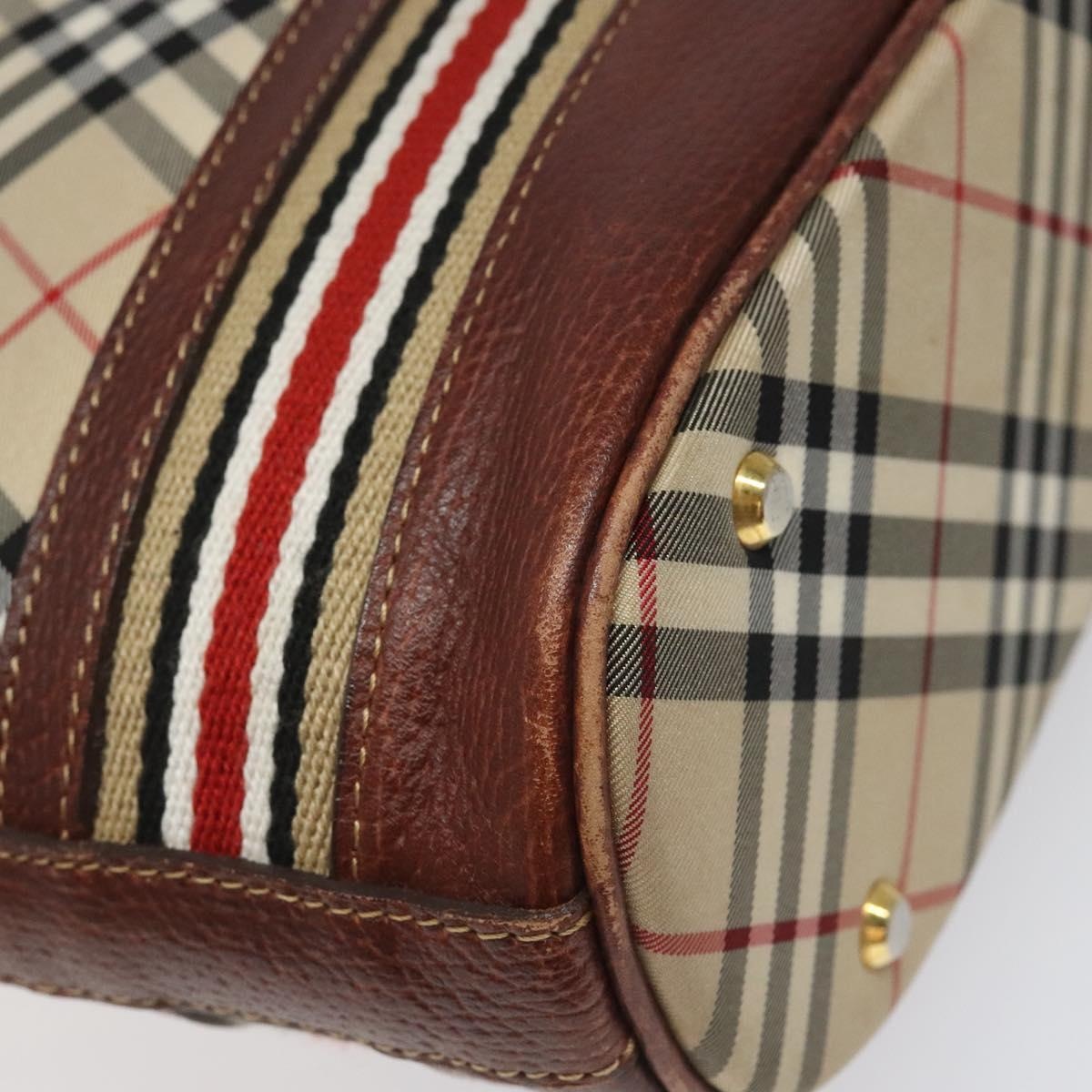 Burberry Nova Check Blue Label Shoulder Bag Nylon Leather Beige - 9