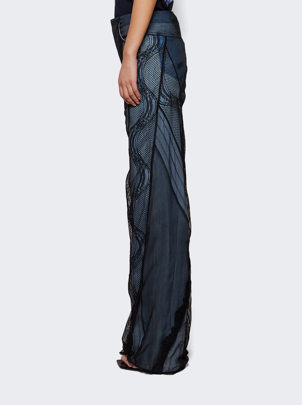 Encased Lace Denim Jean Indigo And Black - 3
