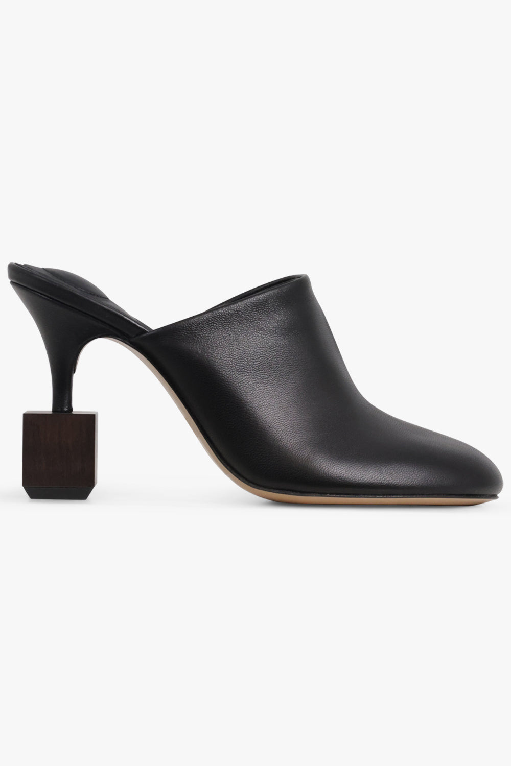 LES MULES BISOU CLOSED TOE 90MM CIRCLE/SQUARE HEEL | BLACK - 2
