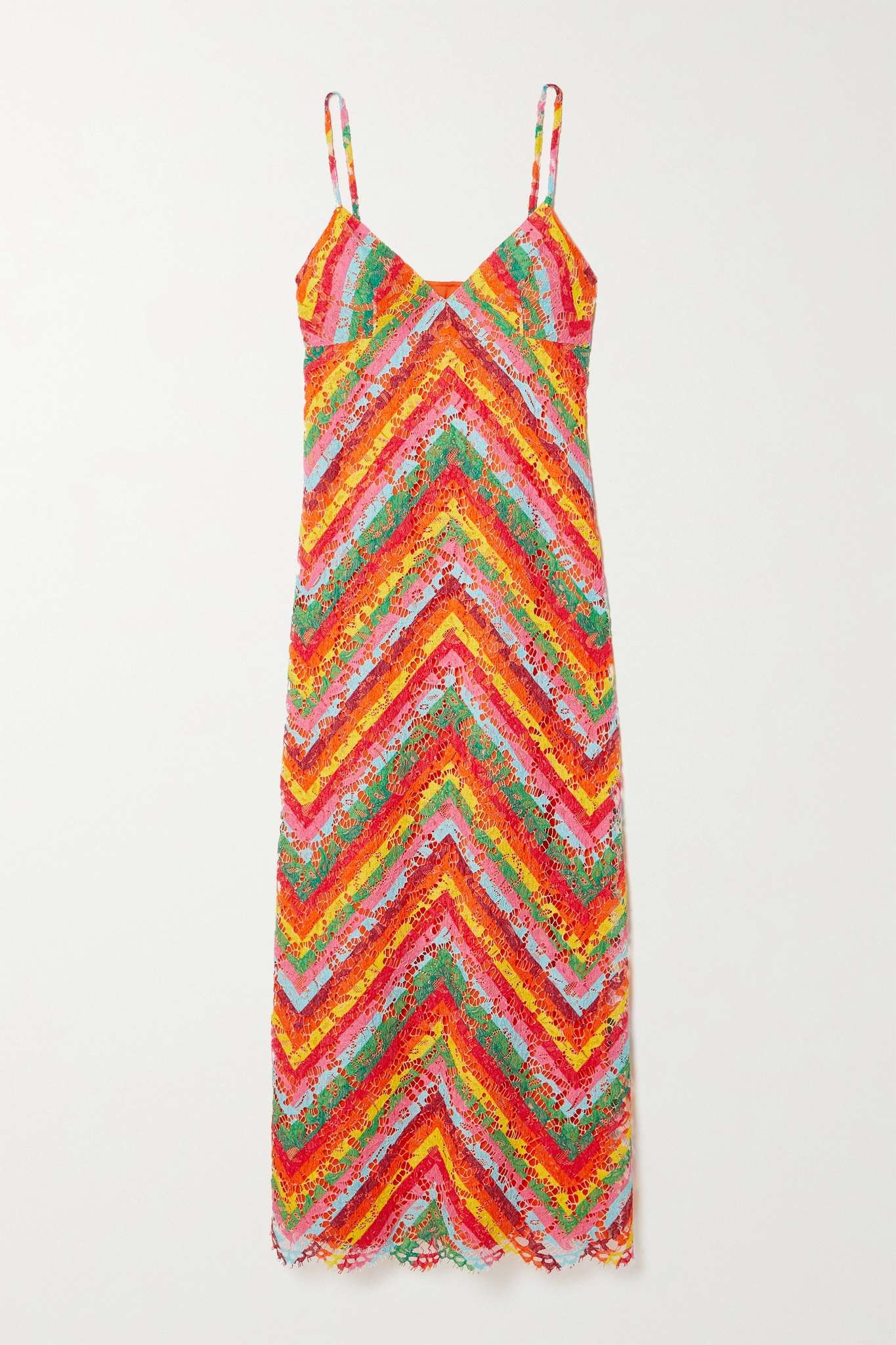 Striped corded lace maxi dress - 1