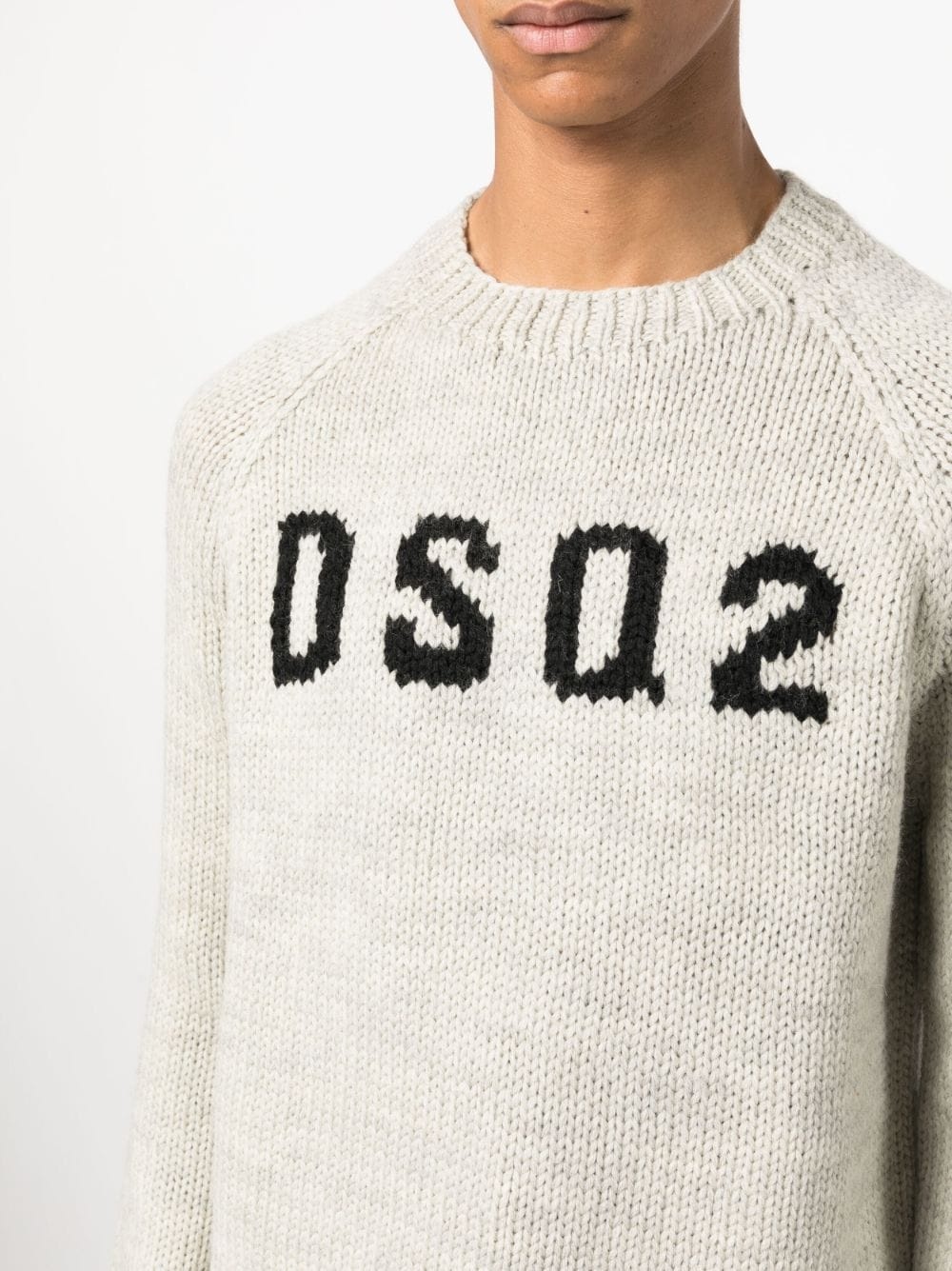 intarsia-knit logo wool jumper - 5