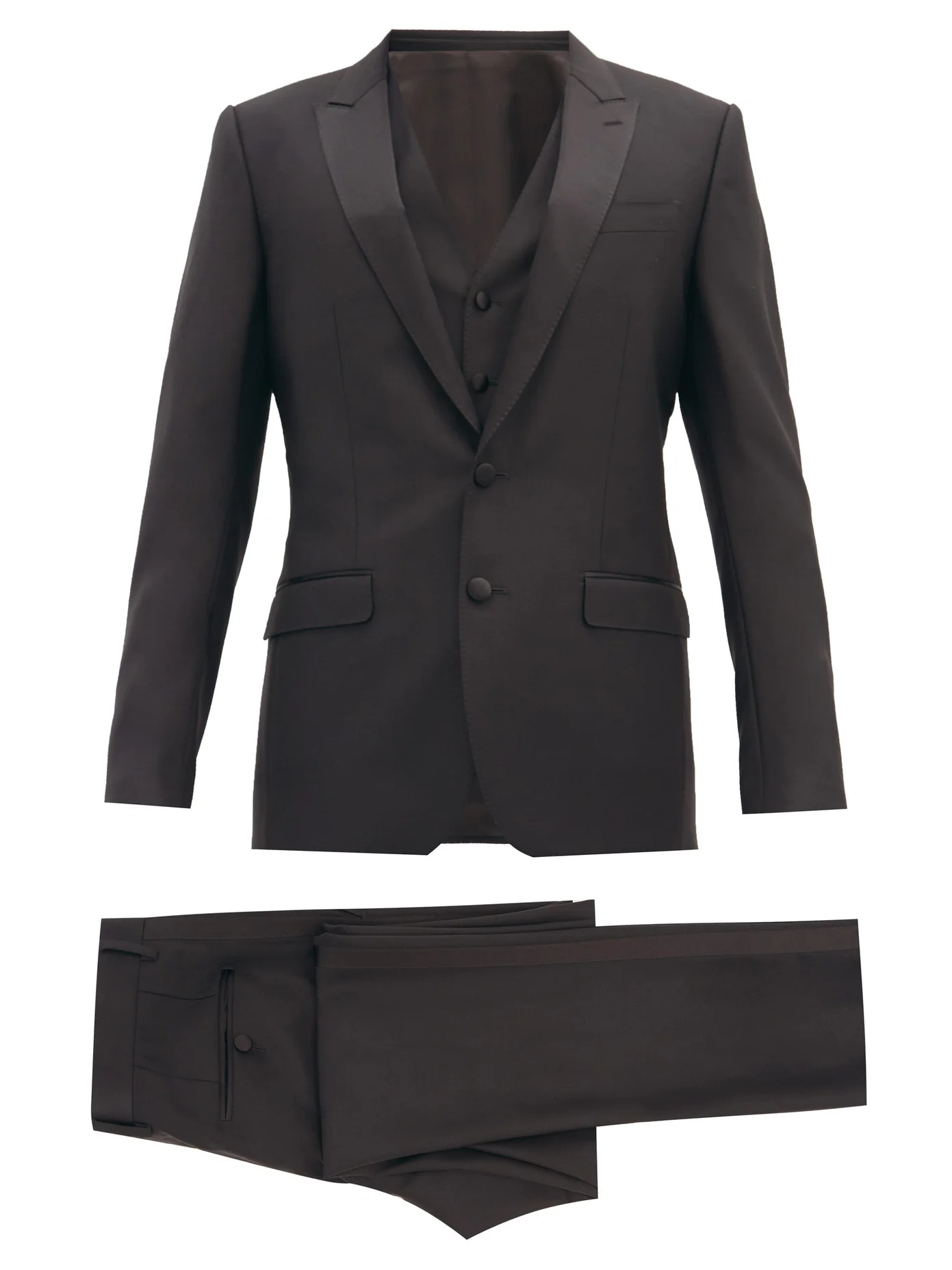 Martini-fit wool-blend three-piece suit - 1