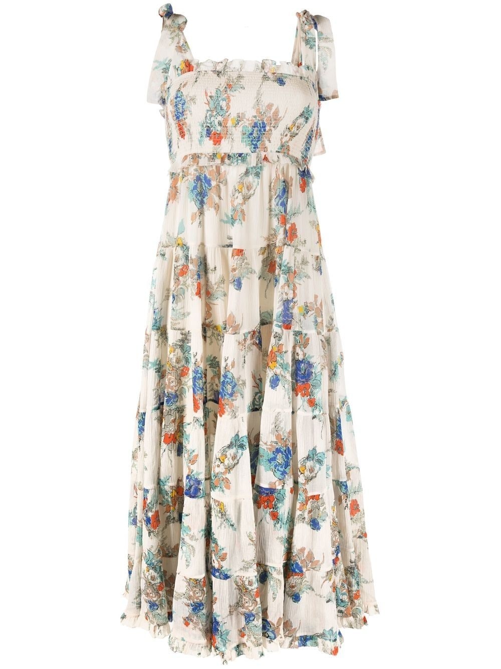 floral-print sleeveless dress - 1