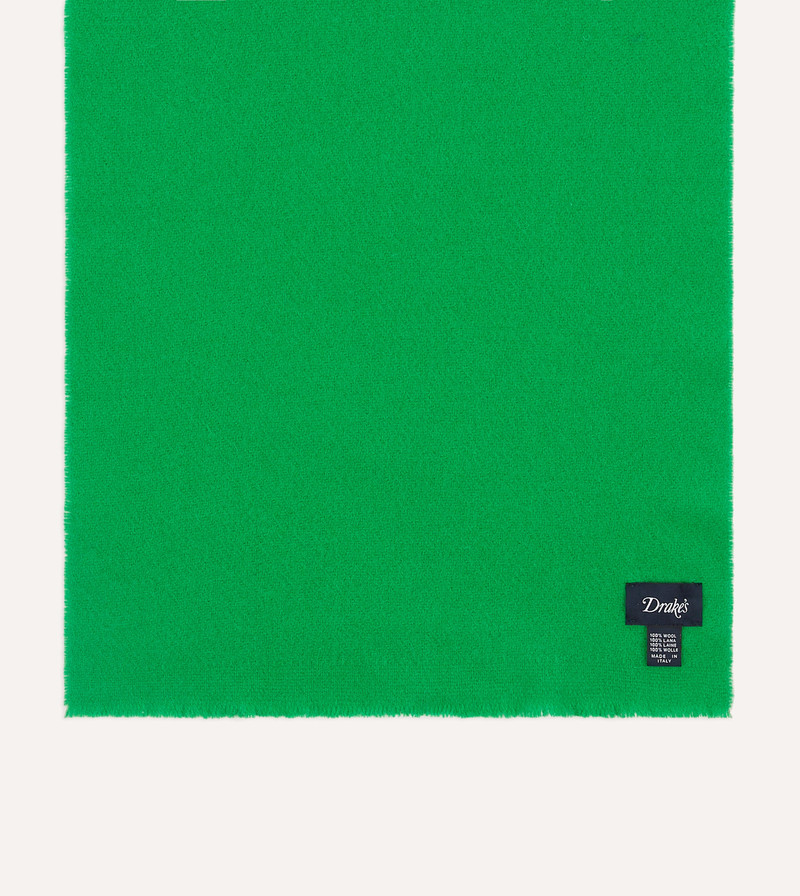 Green Solid Wool Scarf 3