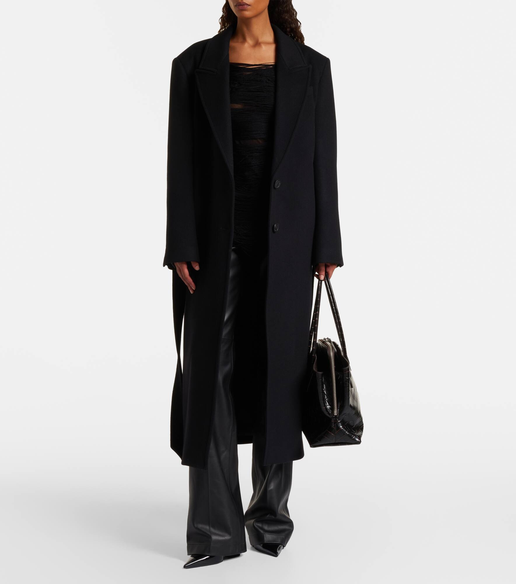 Wool-blend twill coat - 2
