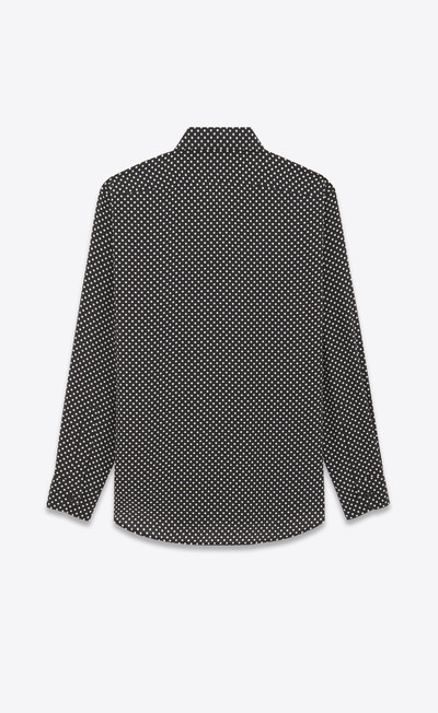 SAINT LAURENT yves collar shirt in dotted crepe de chine outlook