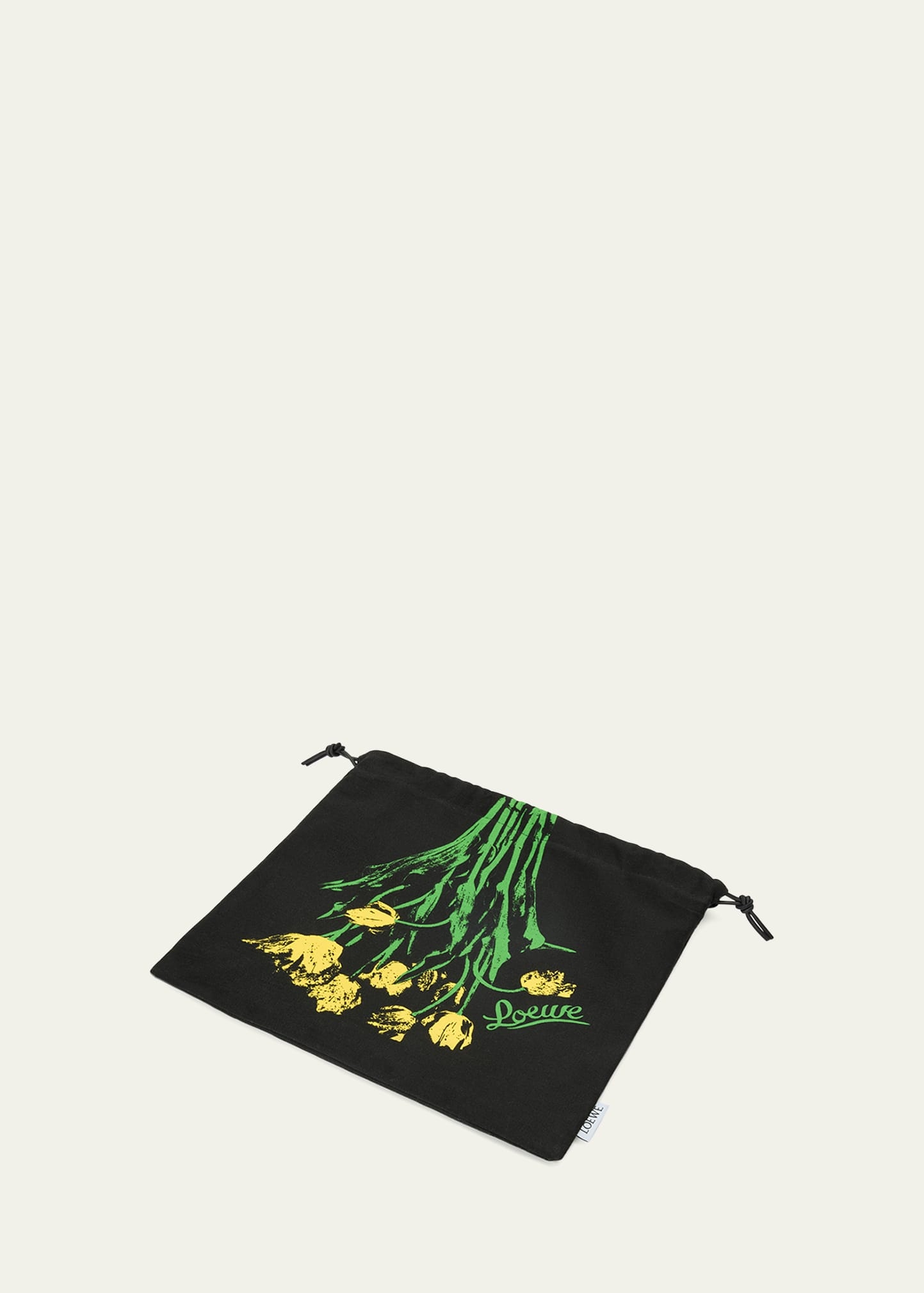 Small Tulip Drawstring Pouch Bag in Cotton and Linen - 3