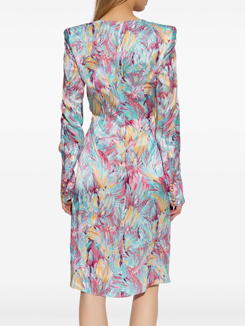 abstract-print silk dress - 4