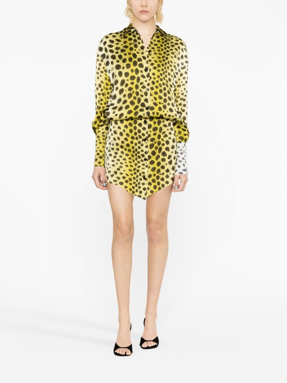 leopard-patterned shirt dress - 2