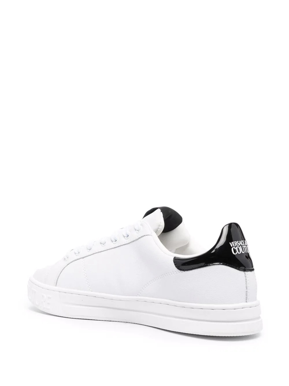 logo-patch leather trainers - 3