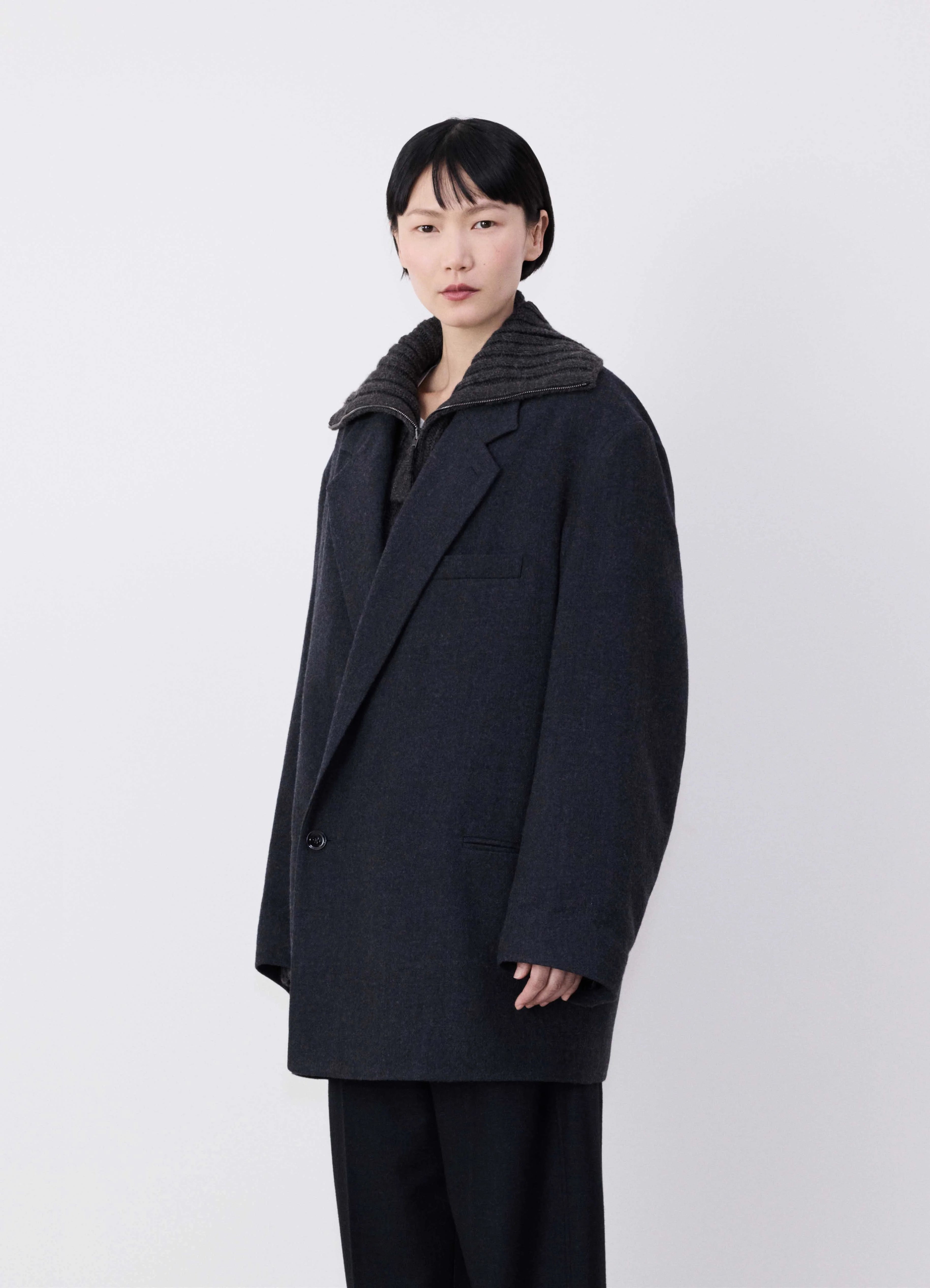Lemaire SHORT MAXI DOUBLE BREASTED COAT | REVERSIBLE