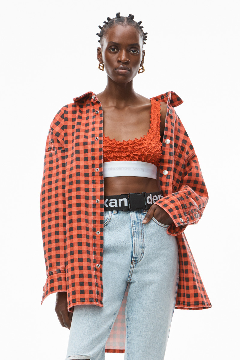 Alexander Wang LOGO ELASTIC BAND BRA IN SHIBORI SATIN outlook