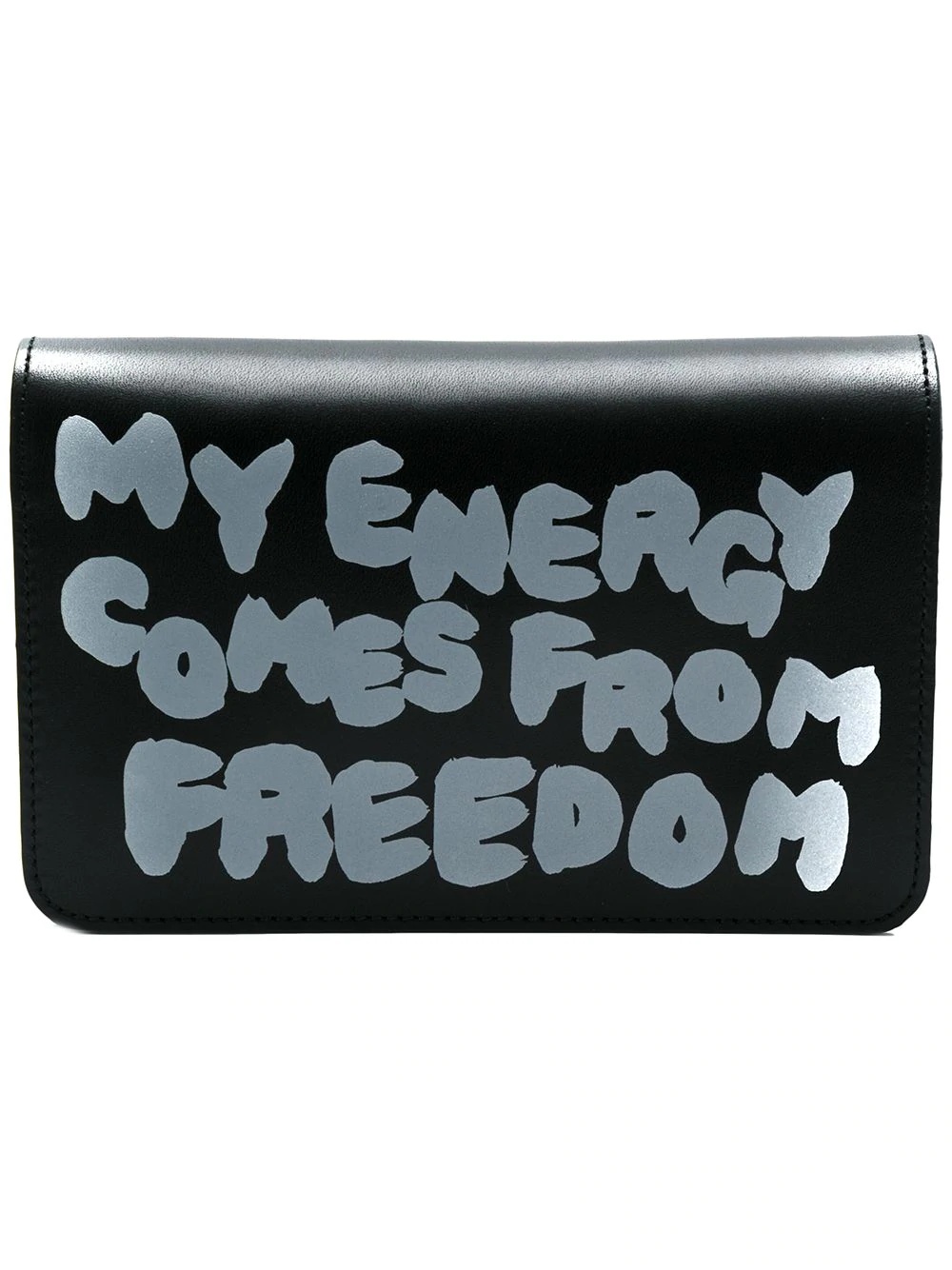 slogan print flap wallet - 1