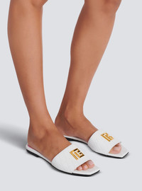 Balmain Dafne calfskin mules with embossed Diamond | REVERSIBLE