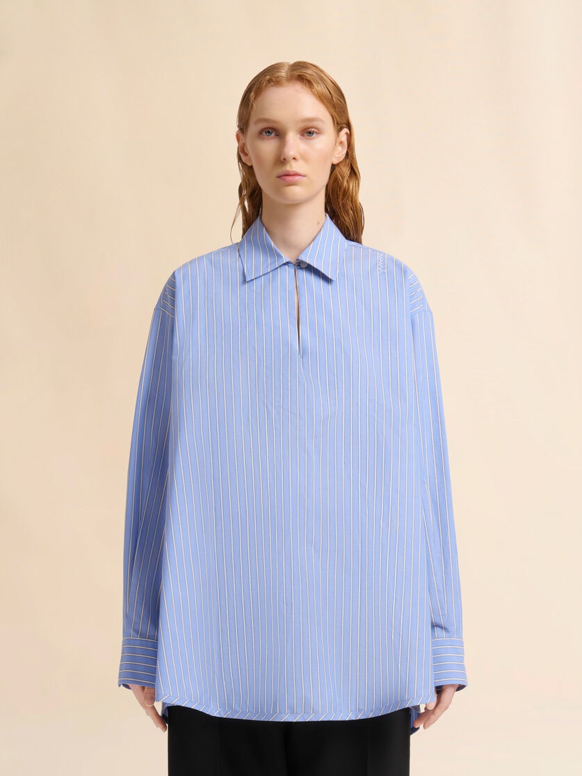 STRIPED COTTON POPLIN SHIRT - 2