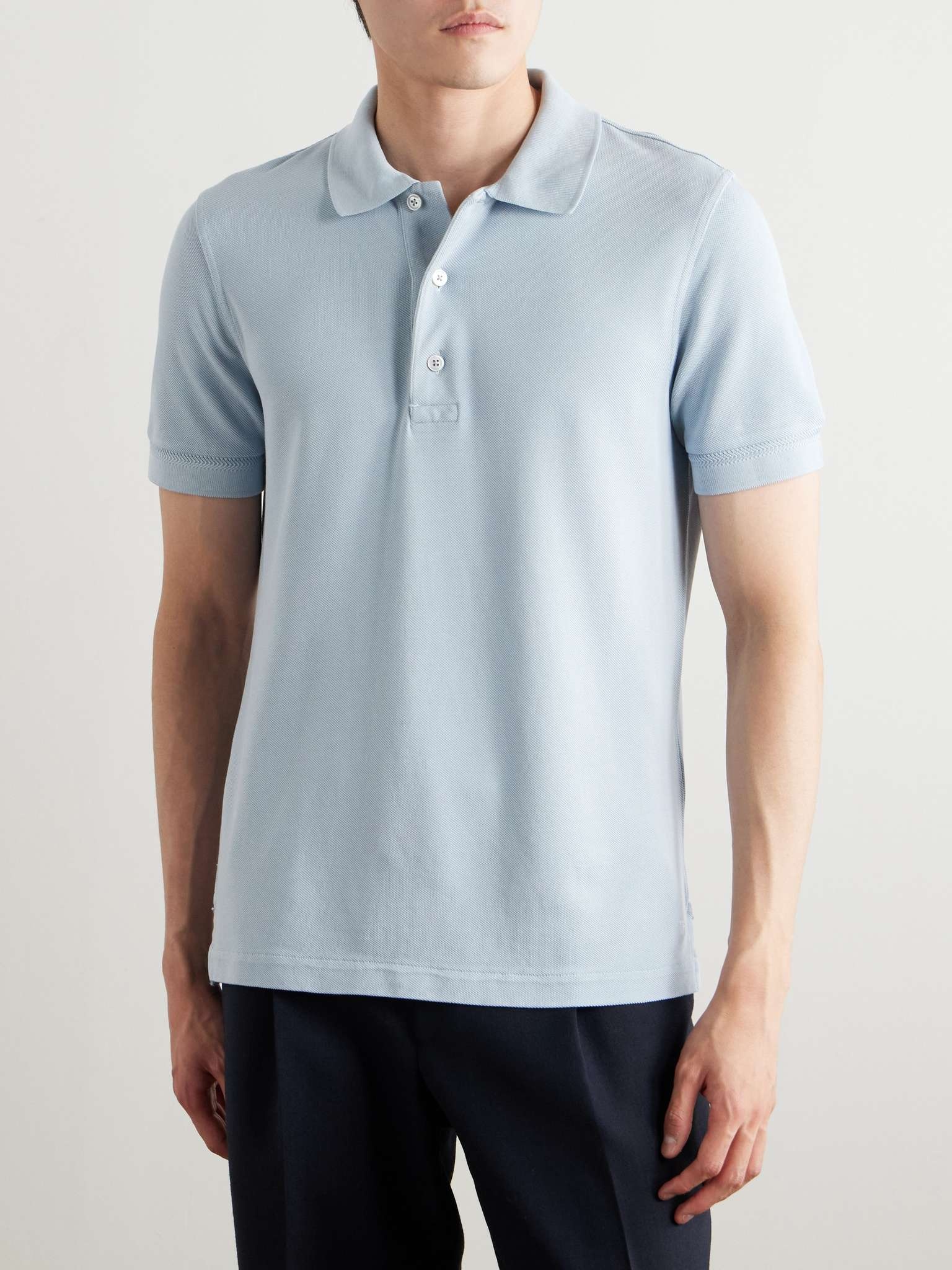 Lyocell and Cotton-Blend Piqué Polo Shirt - 3