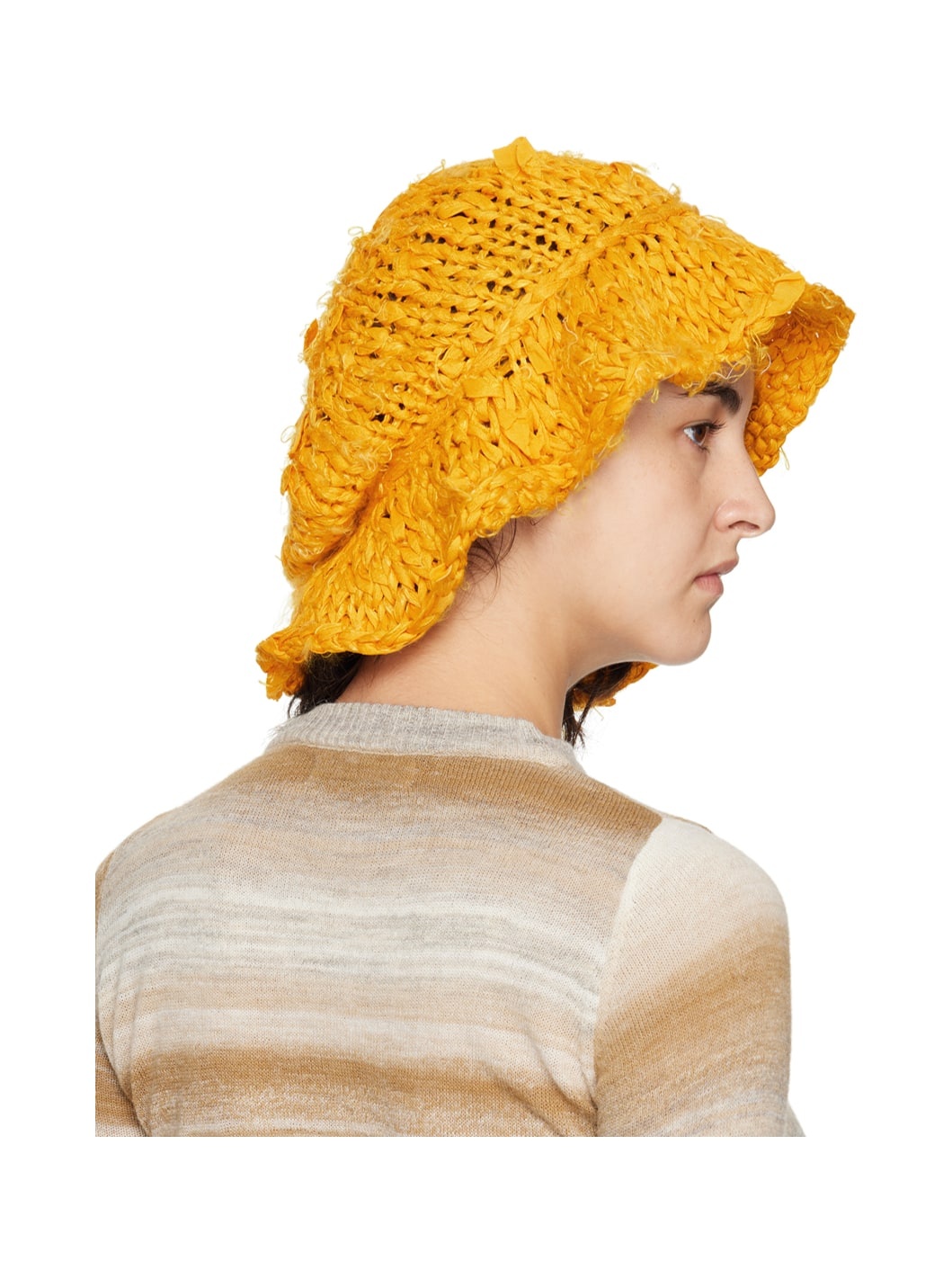 Yellow Distressed Bucket Hat - 3