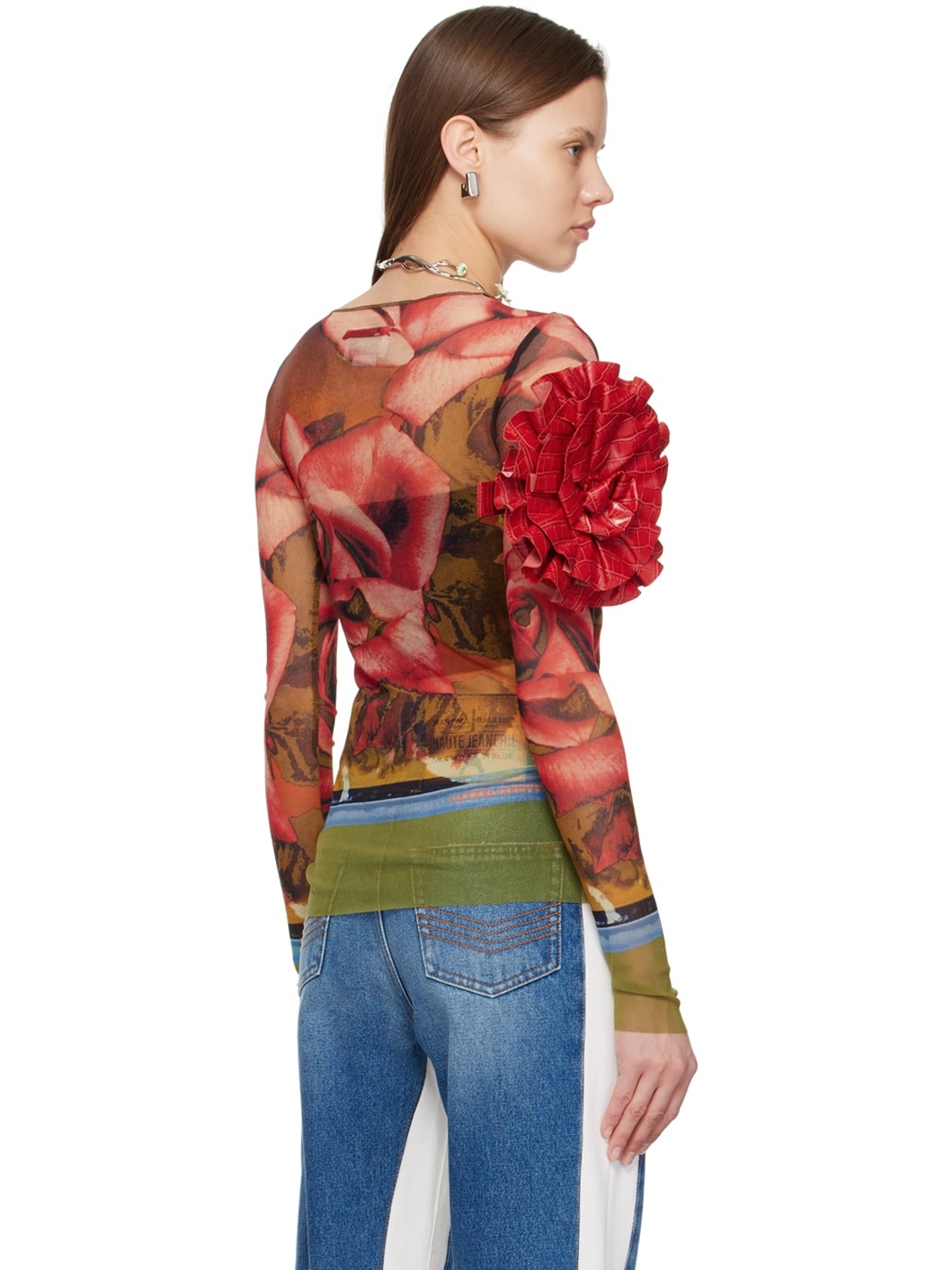 Red & Green Roses Long Sleeve T-Shirt - 3