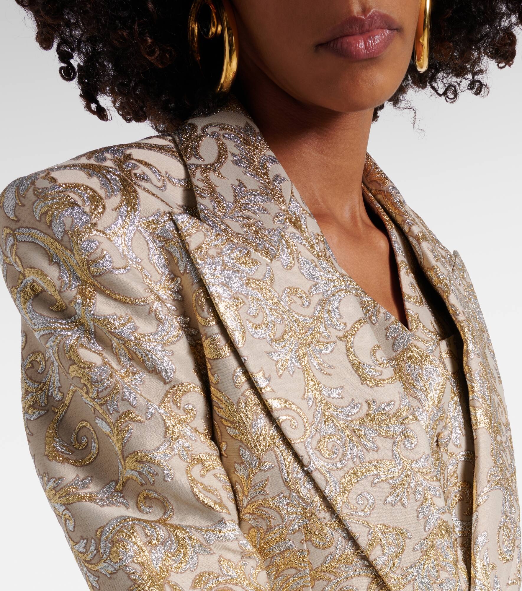 Single-breasted brocade blazer - 4