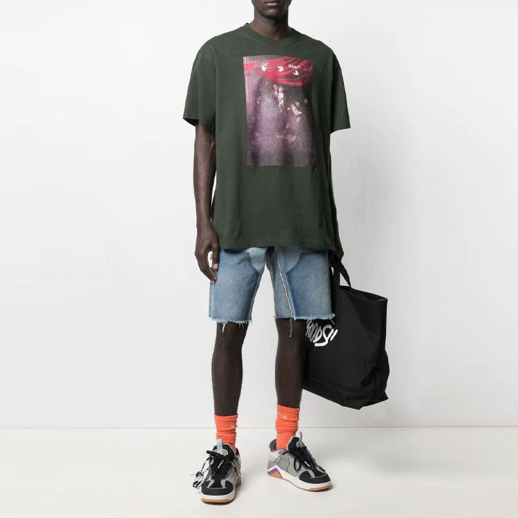 Off-White SS21 Printing Arrow Short Sleeve Loose Fit Black OMAA038S21JER0055901 - 2