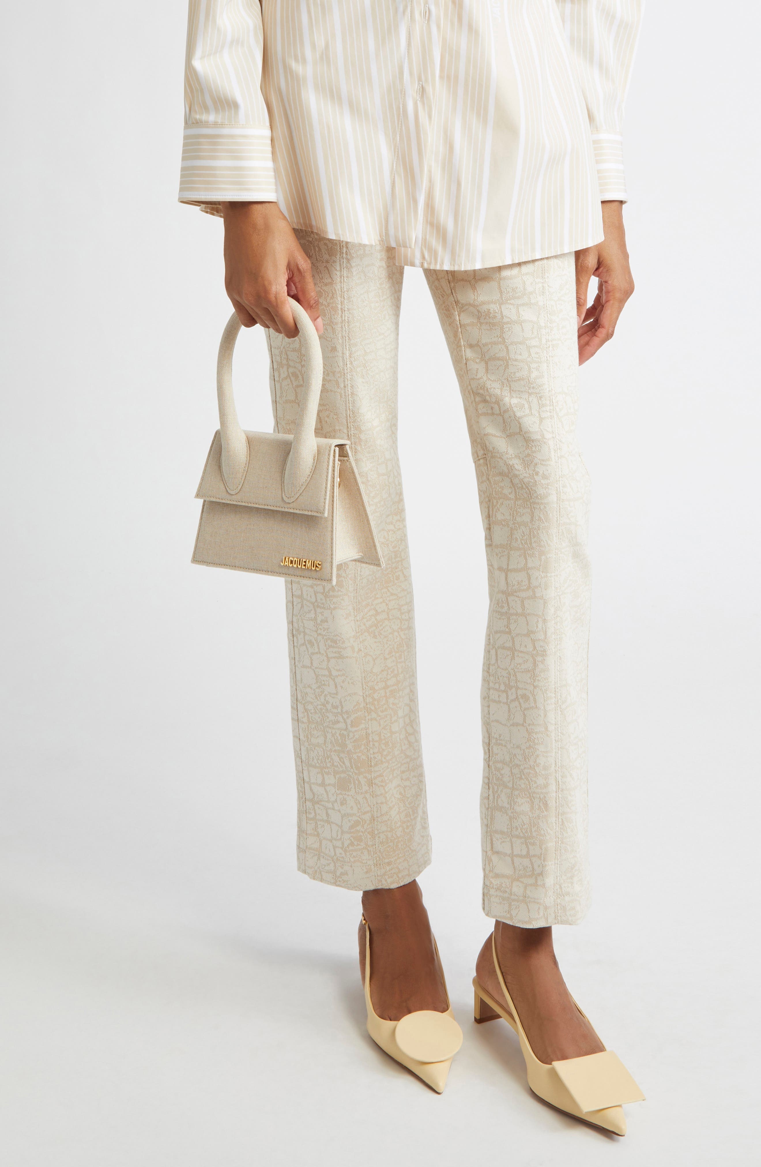 Jacquemus Le Chiquito Moyen Leather Top Handle Bag in Light Greige at Nordstrom - 2